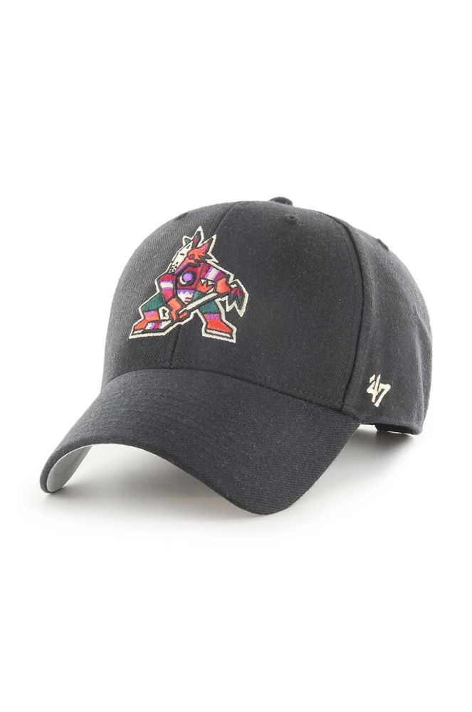 Кепка з домішкою вовни 47brand NHL Arizona Coyotes колір чорний з аплікацією