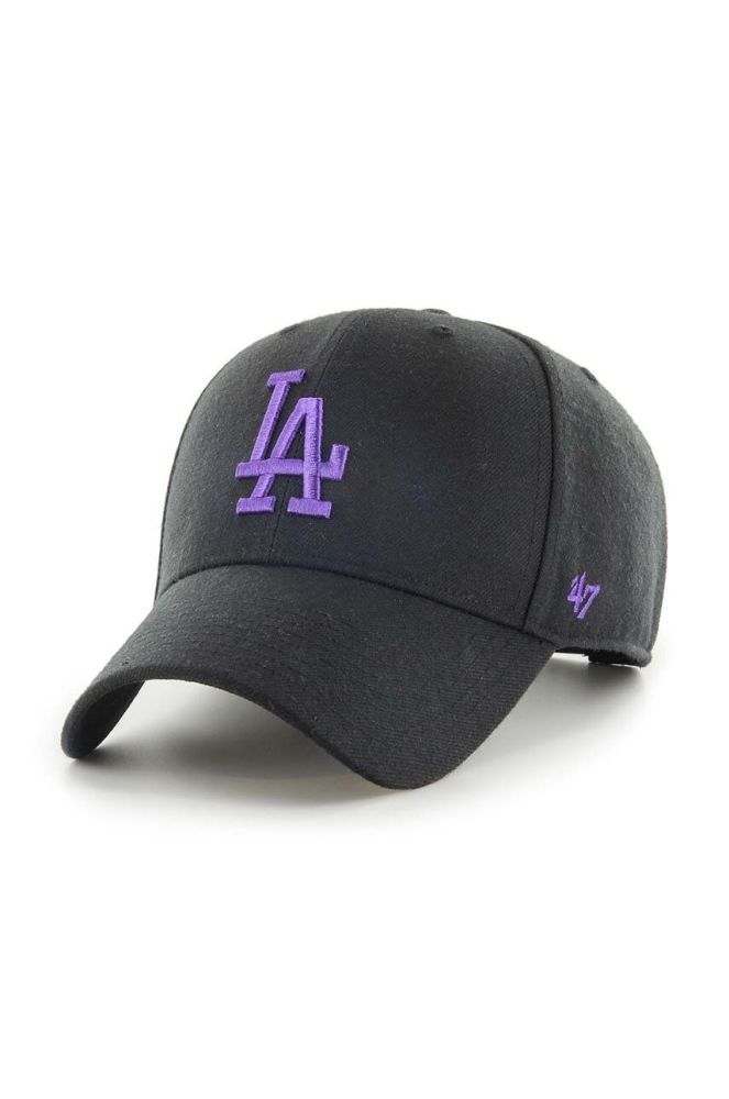 Кепка з домішкою вовни 47brand MLB Los Angeles Dodgers колір чорний з аплікацією (3277990)