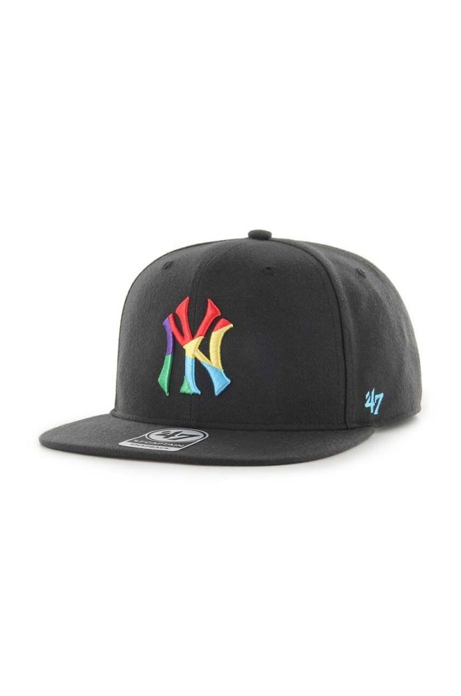 Кепка з домішкою вовни 47brand MLB New York Yankees колір чорний з аплікацією (3278140)