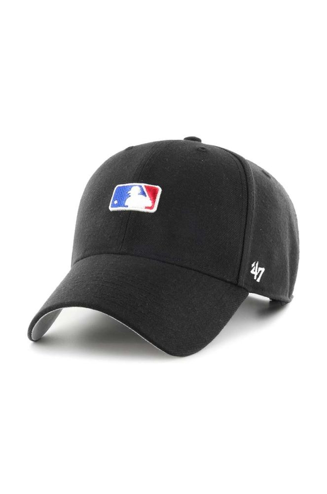 Бавовняна бейсболка 47brand MLB Batter Man колір чорний з аплікацією