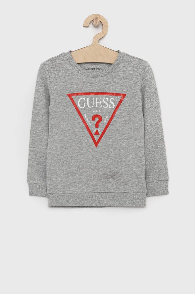 Дитяча кофта Guess колір сірий з принтом (1521386)