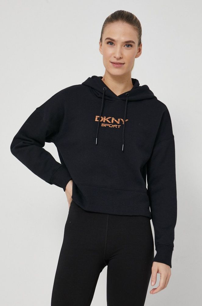 Кофта Dkny жіноча колір чорний з принтом (1886309)