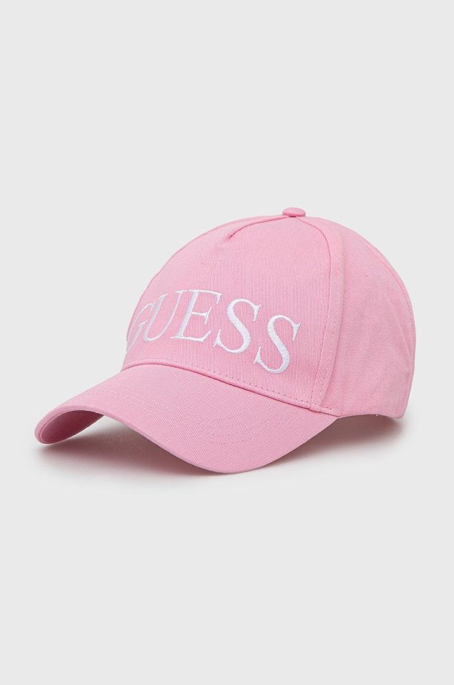 Кепка Guess колір рожевий з аплікацією (1588370)
