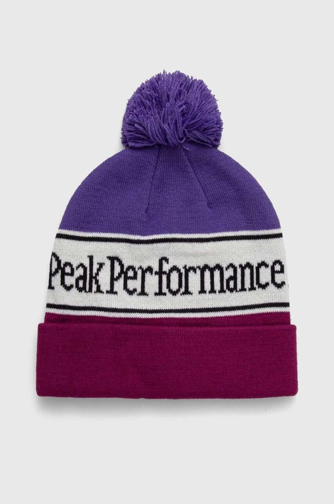 Шапка Peak Performance колір чорний з товстого трикотажу (3628974)