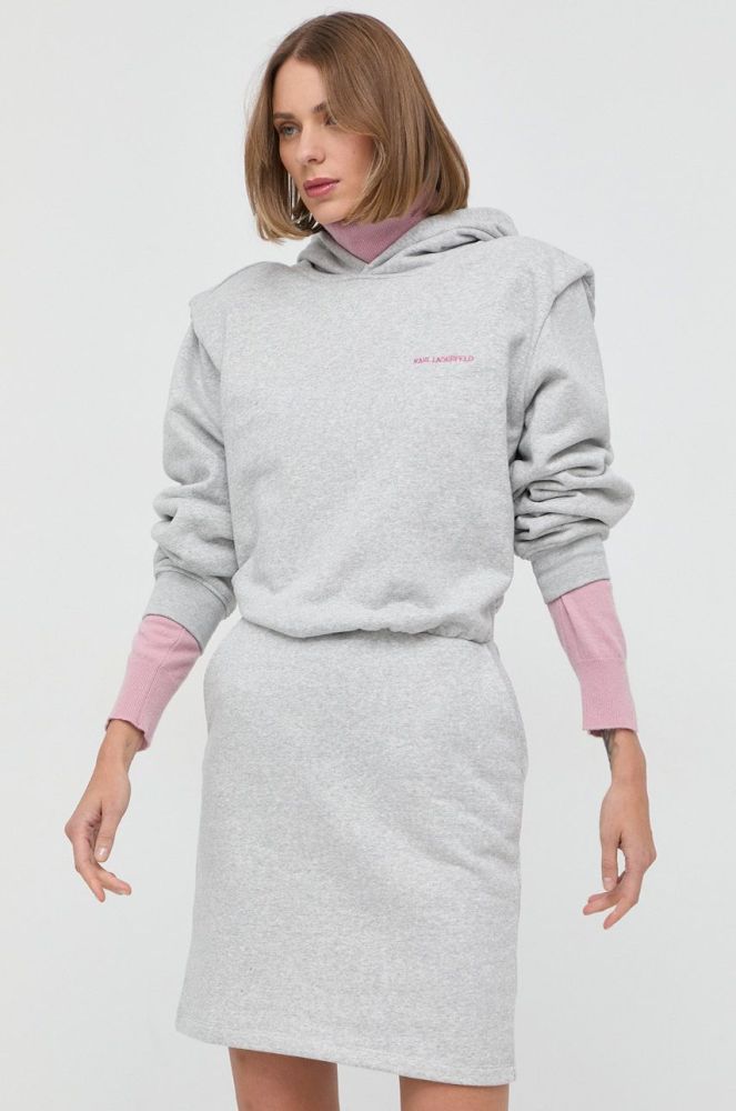 Сукня Karl Lagerfeld колір сірий mini розкльошена