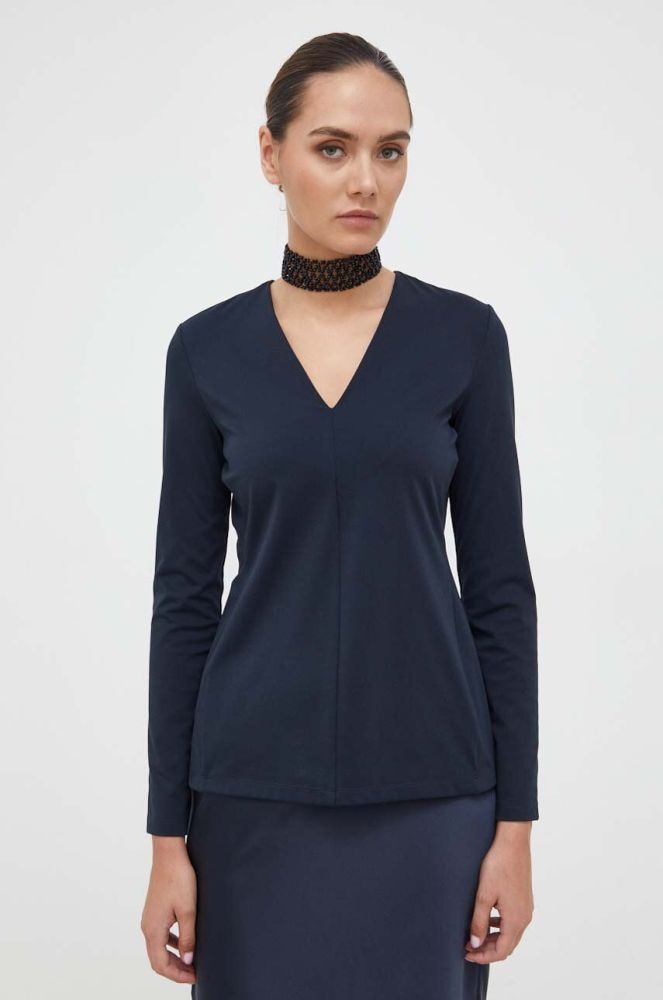 Блузка Max Mara Leisure жіноча колір синій однотонна (3427733)