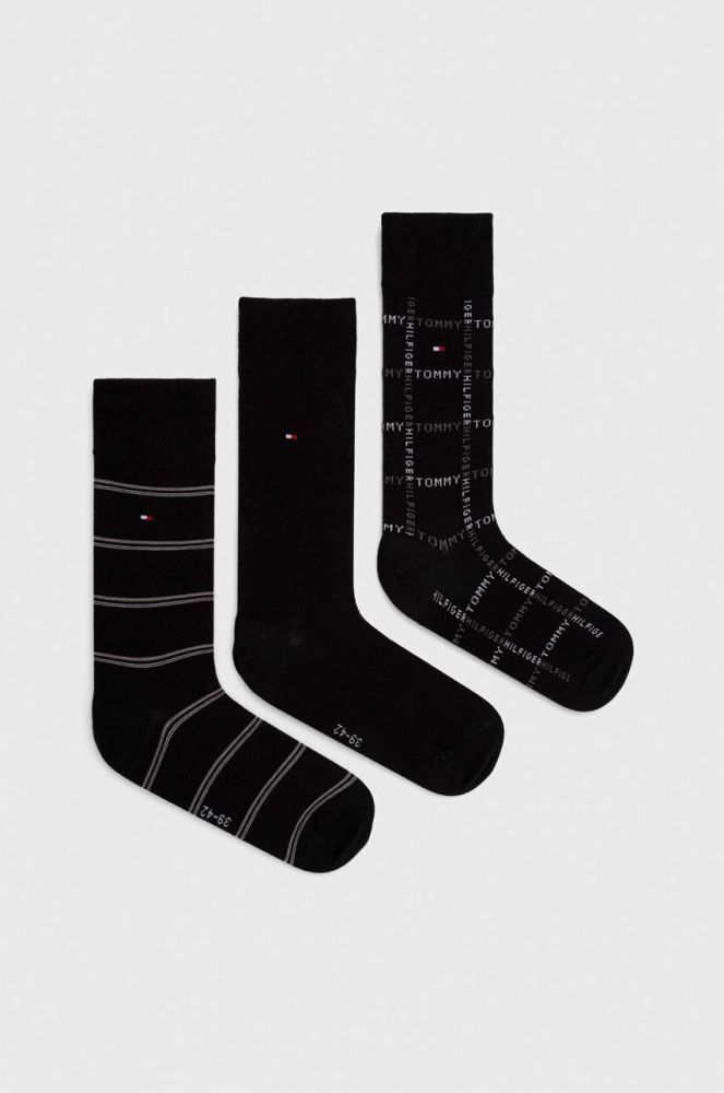 Шкарпетки Tommy Hilfiger 3-pack чоловічі колір чорний (3641634)