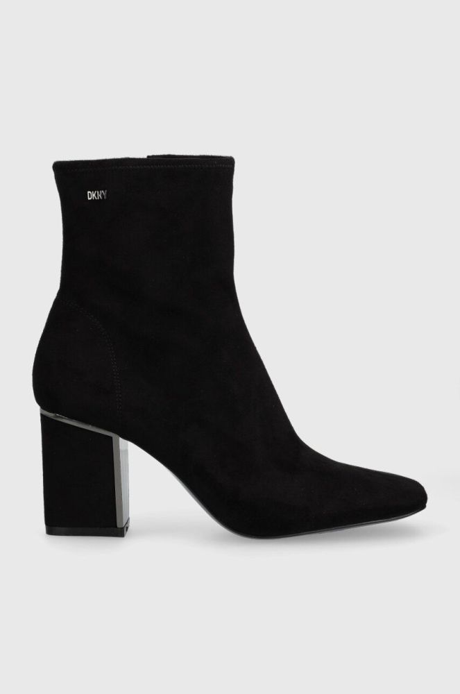 Черевики Dkny K3251104 жіночі колір чорний каблук блок Cavale