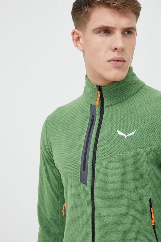 Спортивна кофта Salewa чоловіча колір зелений візерунок