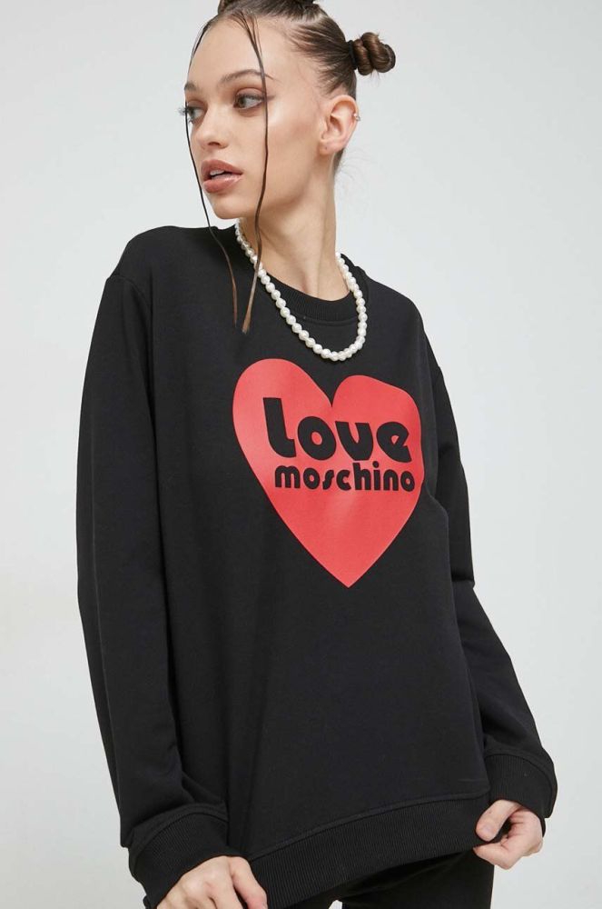 Кофта Love Moschino жіноча колір чорний з принтом (3021957)