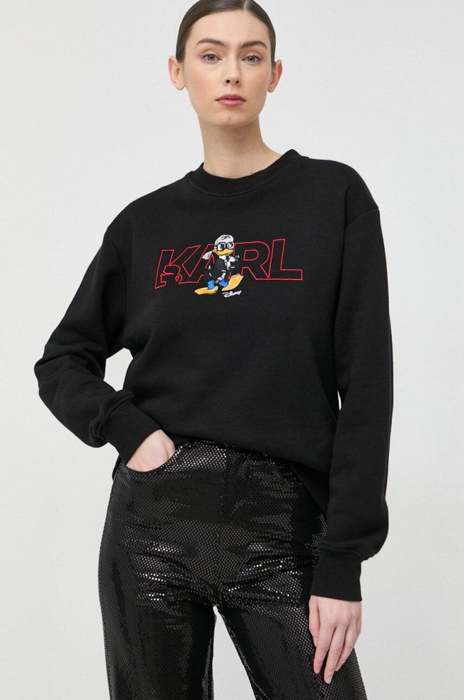 Кофта Karl Lagerfeld жіноча колір чорний з аплікацією (3098686)