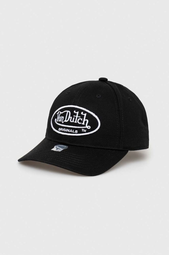 Бавовняна бейсболка Von Dutch колір чорний з аплікацією (3269603)