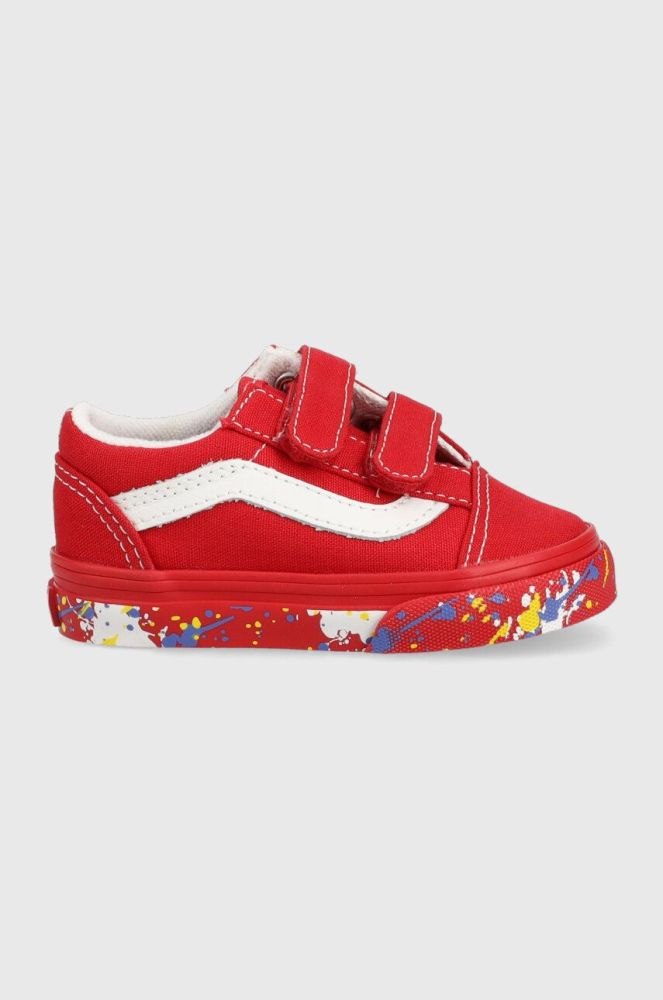 Дитячі кеди Vans TD Old Skool V PTSP DRRED колір червоний
