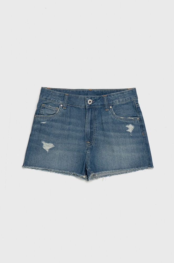 Дитячі джинсові шорти Pepe Jeans однотонні колір блакитний